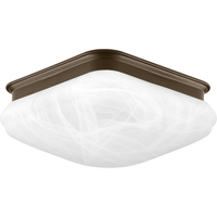  LED Square Glass FM Flush Mount Ceiling Light - Antique Bronze