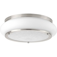  Opal-Linen Flush Mount Ceiling Light - Brushed Nickel