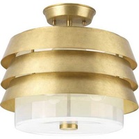  Point Dume Sandbar Semi Flush Mount Ceiling Light - Ageless Brushed Brass