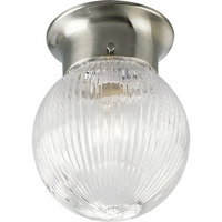  Glass Globe Flush Mount Ceiling Light - Brushed Nickel