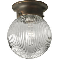  Glass Globe Flush Mount Ceiling Light - Antique Bronze
