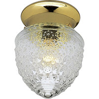  Glass Globe Flush Mount Ceiling Light - Polished Brass