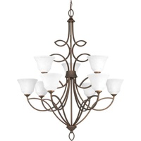  Monogram Large Foyer Chandelier Chandelier - Roasted Java