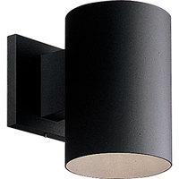  Cylinder Entrance Outdoor Wall Light - Black