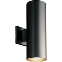  Cylinder Entrance Outdoor Wall Light - Black