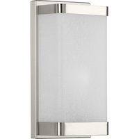  Linen Glass Sconce 1 Bulb Wall Sconce - Brushed Nickel
