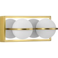  Pearl LED 2 Bulb Bathroom Lighting - Satin Brass