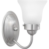  Fluted Glass 1 Bulb Wall Sconce - Brushed Nickel