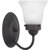  Fluted Glass 1 Bulb Wall Sconce - Antique Bronze