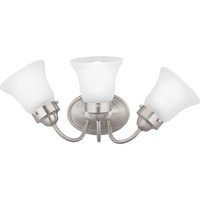  Fluted Glass 3 Bulb Bathroom Lighting - Brushed Nickel