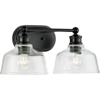  Singleton 2 Bulb Bathroom Lighting - Matte Black