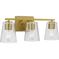  Vertex 3 Bulb Bathroom Lighting - Brushed Gold
