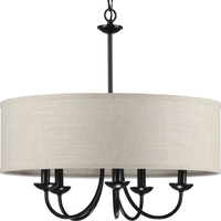  Drum Shade Mid Sized Chandelier Chandelier - Black