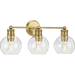 Progress PP300051163 Vintage Brass 3 Bulb Bathroom Light