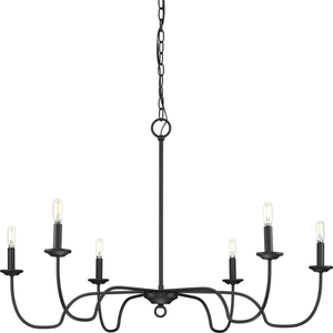 PP40029231M Canebrake Large Foyer Chandelier Chandelier - Matte Black