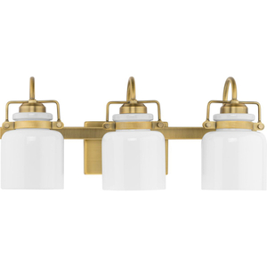 PP300440163 Fessler 3 Bulb Bathroom Lighting - Vintage Brass