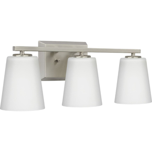 PP300463009 Vertex 3 Bulb Bathroom Lighting - Brushed Nickel PP300463009 Vertex 3 Bulb Bathroom Lighting - Brushed Nickel
