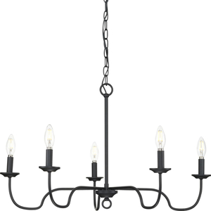 PP40029131M Canebrake Mid Sized Chandelier Chandelier - Matte Black