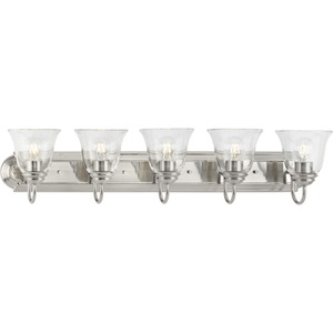 PP300393009 Clear Glass 4 or More Bulb Bathroom Lighting - Brushed Nickel