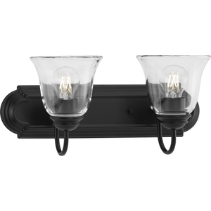 PP30039031M Clear Glass 2 Bulb Bathroom Lighting - Matte Black