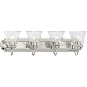 PP300392009 Clear Glass 4 or More Bulb Bathroom Lighting - Brushed Nickel