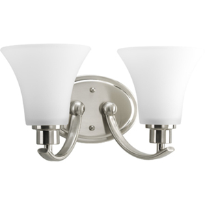 PP200109 Joy 2 Bulb Bathroom Lighting - Brushed Nickel