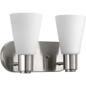 PP215509 Logic 2 Bulb Bathroom Lighting - Brushed Nickel