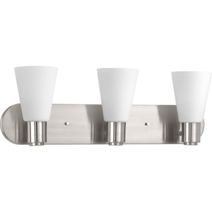 PP215609 Logic 3 Bulb Bathroom Lighting - Brushed Nickel