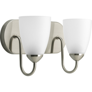 PP270709 Gather 2 Bulb Bathroom Lighting - Brushed Nickel