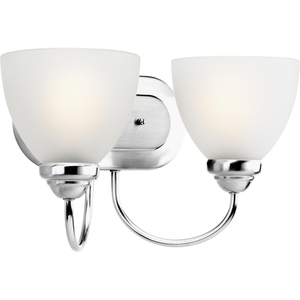 PP291515 Heart 2 Bulb Bathroom Lighting - Polished Chrome