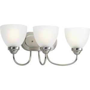 PP291909 Heart 3 Bulb Bathroom Lighting - Brushed Nickel PP291909 Heart 3 Bulb Bathroom Lighting - Brushed Nickel