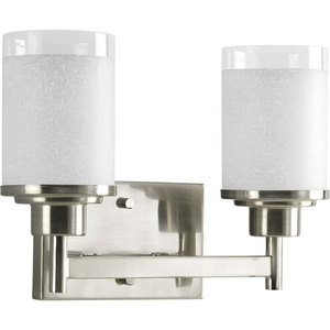 PP297709 Alexa 2 Bulb Bathroom Lighting - Brushed Nickel