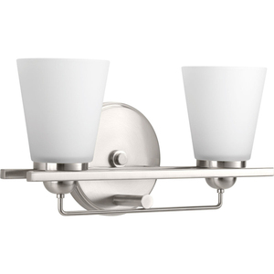 PP300001009 Flight 2 Bulb Bathroom Lighting - Brushed Nickel PP300001009 Flight 2 Bulb Bathroom Lighting - Brushed Nickel