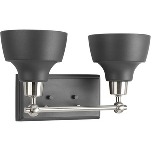 PP300040009 Bramlett 2 Bulb Bathroom Lighting - Brushed Nickel / Matte Black PP300040009 Bramlett 2 Bulb Bathroom Lighting - Brushed Nickel / Matte Black