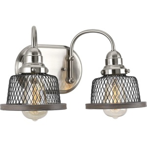 PP300043009 Tilley 2 Bulb Bathroom Lighting - Brushed Nickel PP300043009 Tilley 2 Bulb Bathroom Lighting - Brushed Nickel