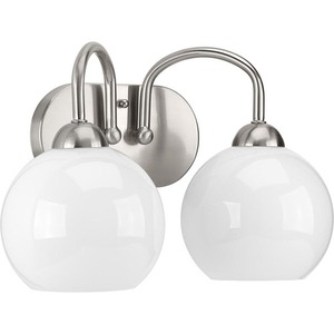 PP300085009 Carisa 2 Bulb Bathroom Lighting - Brushed Nickel PP300085009 Carisa 2 Bulb Bathroom Lighting - Brushed Nickel