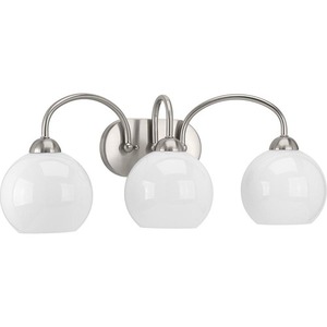 PP300086009 Carisa 3 Bulb Bathroom Lighting - Brushed Nickel PP300086009 Carisa 3 Bulb Bathroom Lighting - Brushed Nickel
