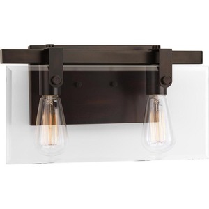 PP300106020 Glayse 2 Bulb Bathroom Lighting - Antique Bronze PP300106020 Glayse 2 Bulb Bathroom Lighting - Antique Bronze