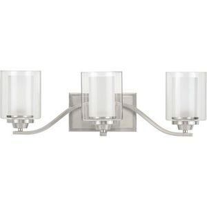 PP300122009 Kene 3 Bulb Bathroom Lighting - Brushed Nickel PP300122009 Kene 3 Bulb Bathroom Lighting - Brushed Nickel