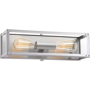 PP300135135 Union Square 2 Bulb Bathroom Lighting - Stainless Steel