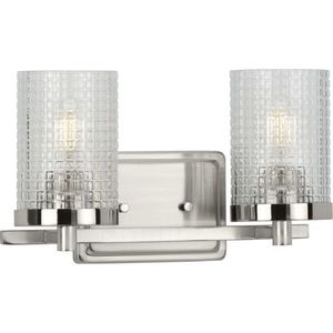 PP300269009 Fawcett 2 Bulb Bathroom Lighting - Brushed Nickel PP300269009 Fawcett 2 Bulb Bathroom Lighting - Brushed Nickel