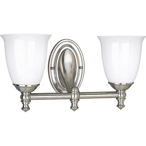 PP302809 Victorian 2 Bulb Bathroom Lighting - Brushed Nickel