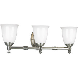 PP302909 Victorian 3 Bulb Bathroom Lighting - Brushed Nickel