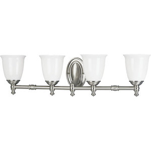 PP304109 Victorian 4 or More Bulb Bathroom Lighting - Brushed Nickel