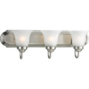 PP305309EBWB Builder Bath 3 Bulb Bathroom Lighting - Brushed Nickel