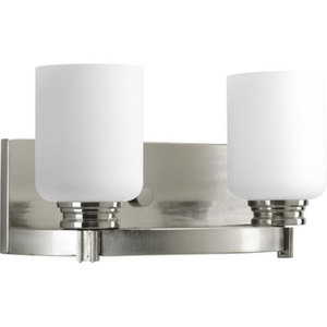 PP305709 Orbitz 2 Bulb Bathroom Lighting - Brushed Nickel PP305709 Orbitz 2 Bulb Bathroom Lighting - Brushed Nickel