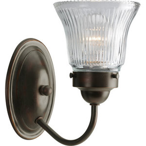 PP328720 Economy Fluted Glass 1 Bulb Wall Sconce - Antique Bronze