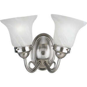 PP336809 Bedford 2 Bulb Bathroom Lighting - Brushed Nickel