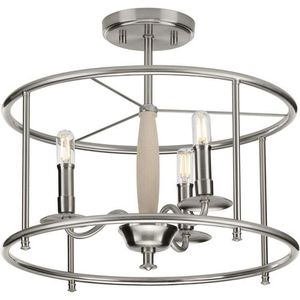 PP350150009 Durrell Semi Flush Mount Ceiling Light - Brushed Nickel