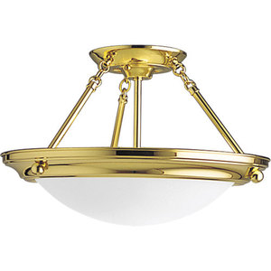 PP356710 Eclipse Semi Flush Mount Ceiling Light - Polished Brass